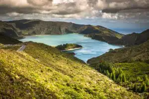 Lagoa do Fogo, un lac volcanique à Sao Miguel, Açores